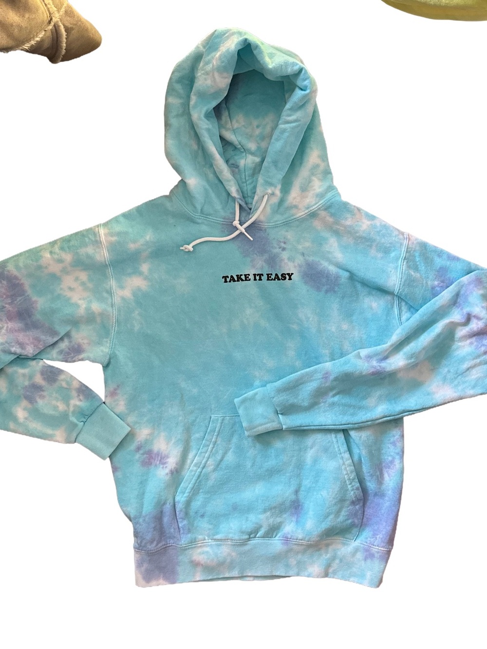 Artist Union Clothing Co. Aqua and Pale Purple Tie-Dye Hoodie